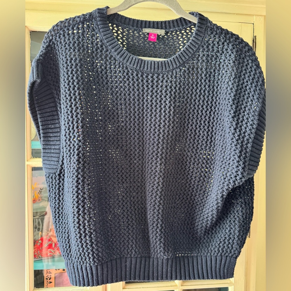 Vince Camuto Navy Knit Sweater Vest